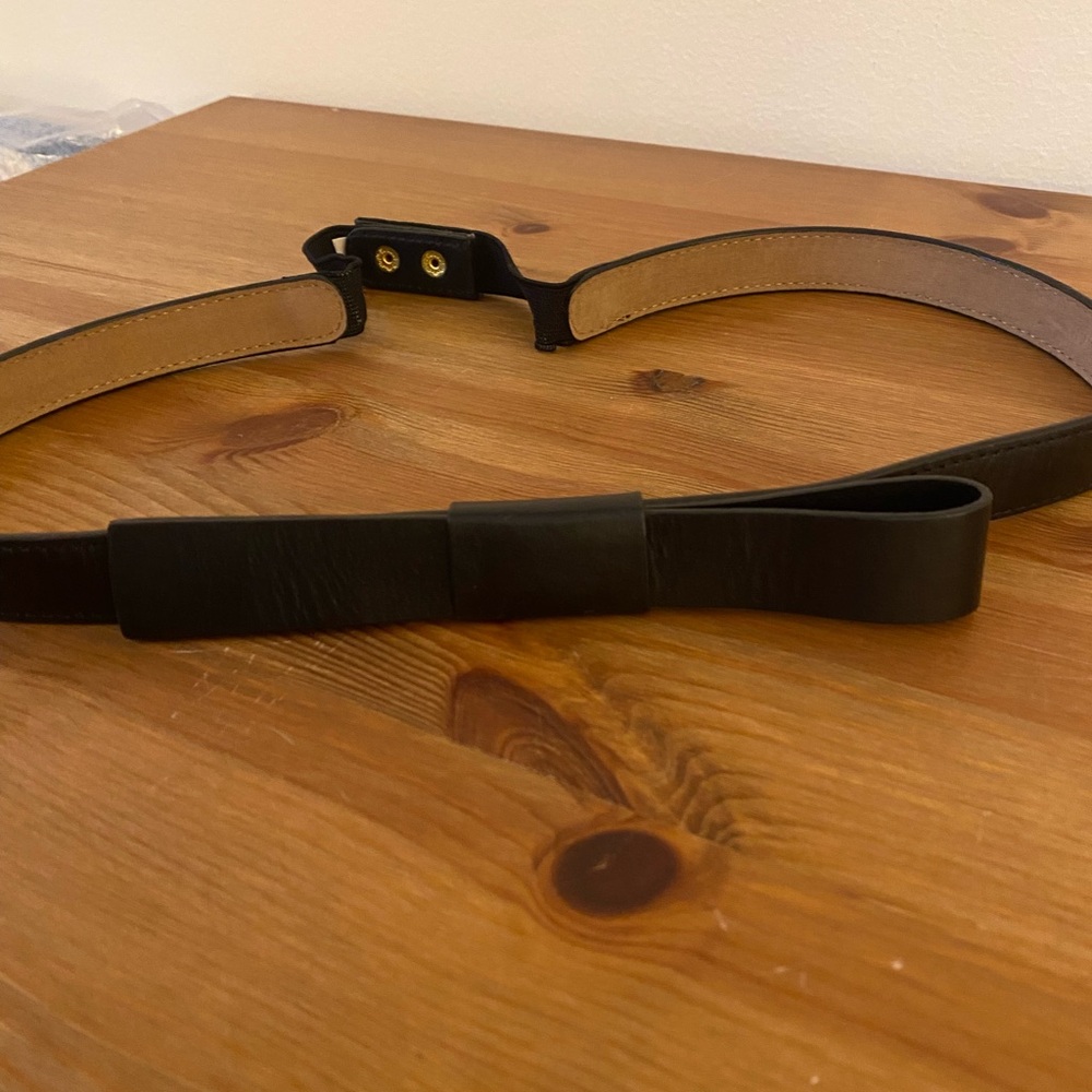 Black Leather Bow Belt